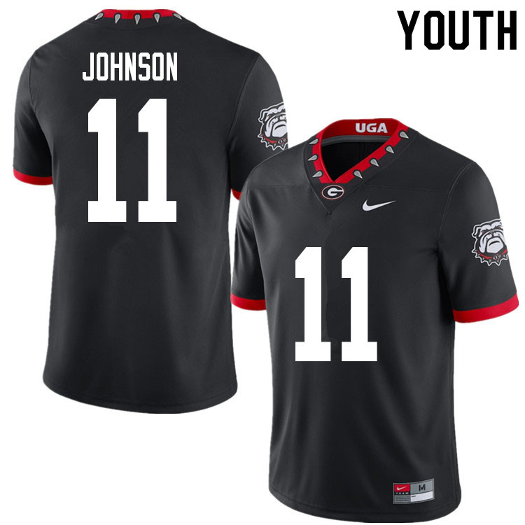 2020 Youth #11 Jermaine Johnson Georgia Bulldogs Mascot 100th Anniversary College Football Jerseys S